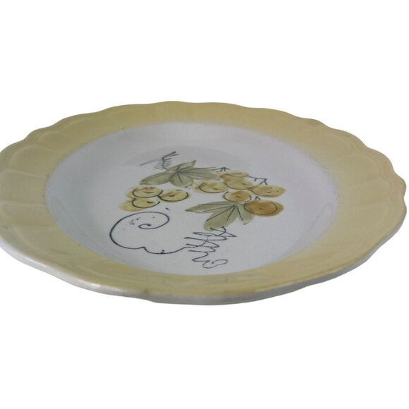 Vintage Corona Ironstone Oval Shaped Platter Yellow & Green Scalloped Border - Picture 3 of 10